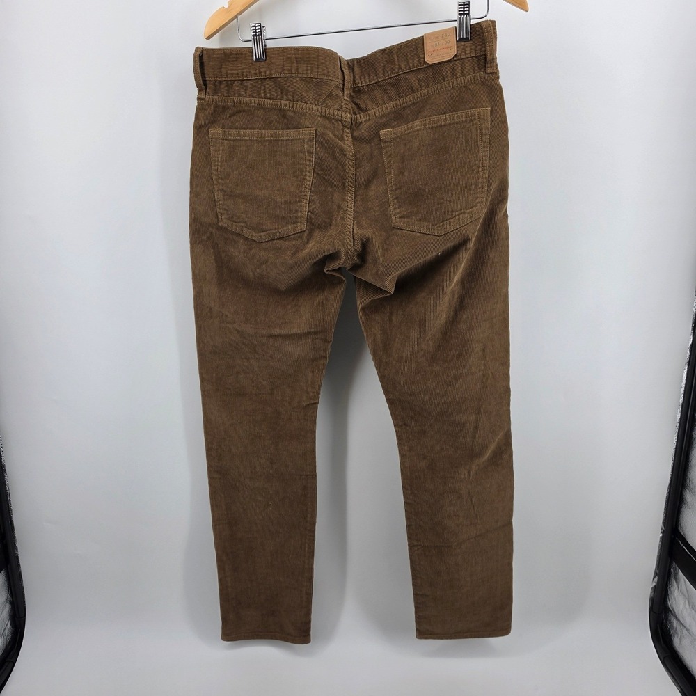 J.Crew 250 Slim Tapered Stretch Corduroy Pants Brown 34x30 NWT - Picture 2 of 8